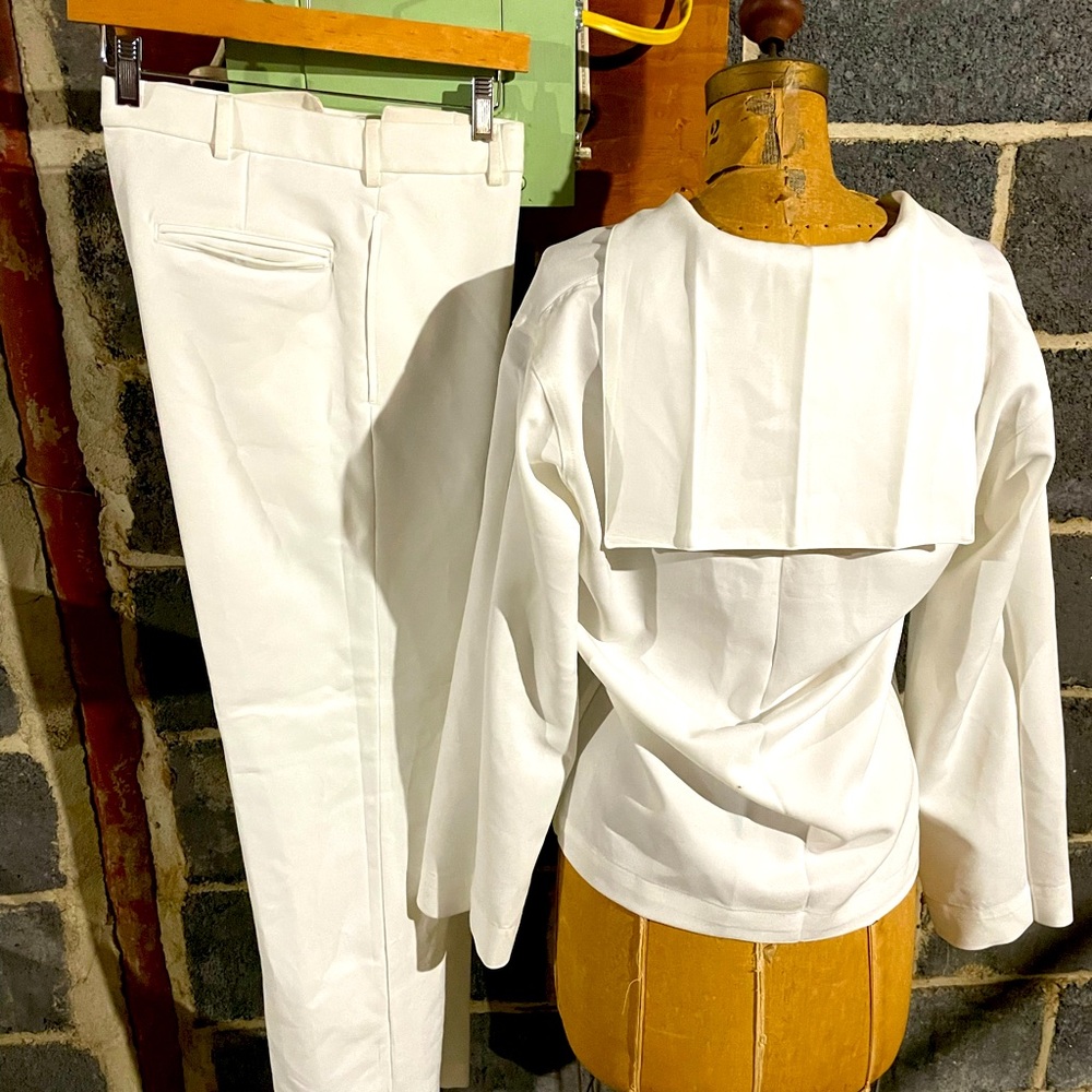 White navy uniform. Top size 40L and pants 32r.